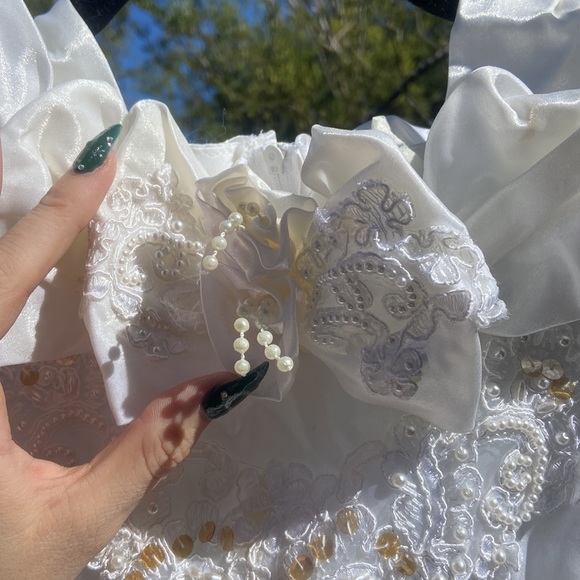 Spring Wedding Vintage White Children’s Flower Girl Dress - Picture 4 of 13